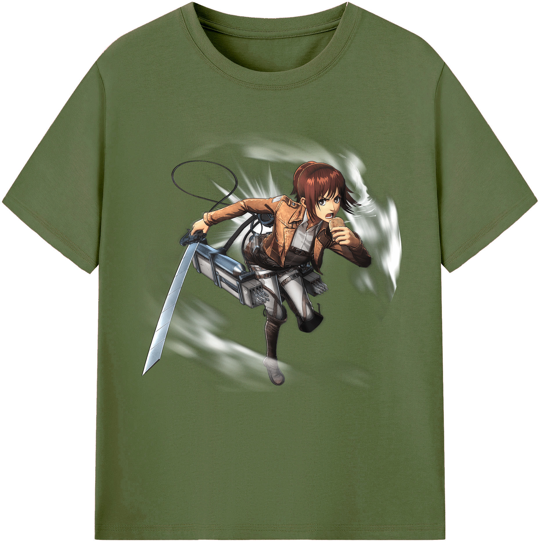 （画像用） 進撃の巨人 サシャ·ブラウス Attack on Titan Sasha Blaus 綿100％半袖Tシャツ（フロントプリント）